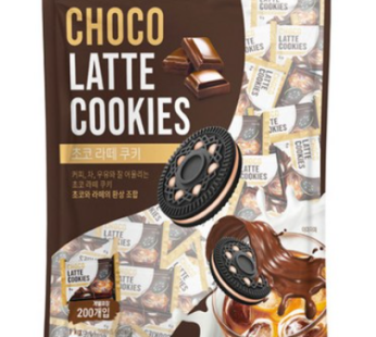 Choco Latte Cookies 1kg Large Chocolate Cream One-Bite Coffee Sandwich Cookies, 1kg, 1 Piece