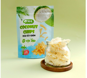 Vietnam Coconut Chips Ohla Vegan Coconut Chips 50g Gluten Free Non GMO, 50g, 5 pcs