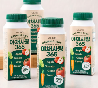 Birak Organic Processed Food Certified Vegetable Love 365 Juice, 190ml, 4ea