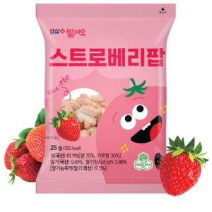 [Cheongwon Life Agricultural Cooperative] Rice crackers made with 100% domestic rice baked in a craze, Rice Strawberry Pop Set Gluten Free