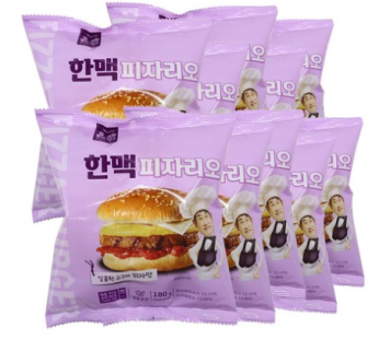 Hanmac Foods Delicious Pizzario Hamburger Frozen 180g, 1800g, 1 set