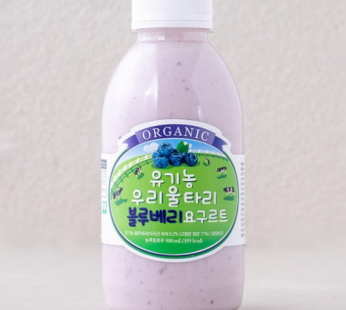 Egg and Seed Organic Processed Food Certified Wooriultarri Blueberry Yogurt, 500ml, 1ea
