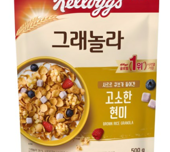 Kellogg’s Brown Rice Granola Sarur Cube Cereal, 500g, 1 Pack