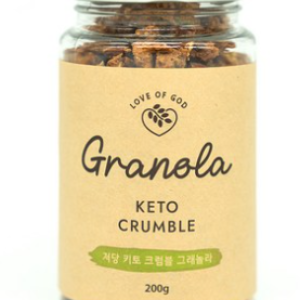 Love of God Low Sugar Keto Crumble Homemade Granola Sugar Free 200g (Bottle), 200g, 1pc