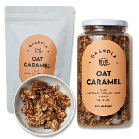 Big Nature Oat Caramel Granola Bottle 320g + Refill 200g 1 Set