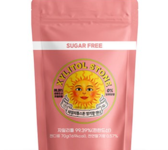 Xylitol Stone 100% Finnish Xylitol Candy Candy 70g Ziplock Bag 0% Sugar Sugar Free, Strawberry 70g Ziplock Bag, 70g, 1 Piece