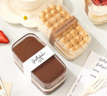Transparent Bottle Cake Tiramisu PS Packaging Container Case Chocolate Cookie