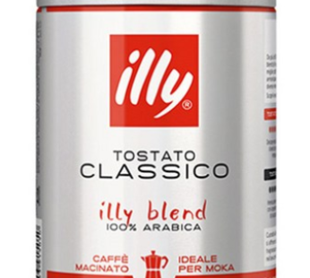 Illy Classico Roasted Mocha Ground Coffee, Moka Pot, 250g, 1pc