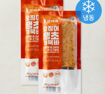 Hyosung Fish Cake Squid Ddangcho Fish Cake Bar (Frozen), 160g, 2 pieces