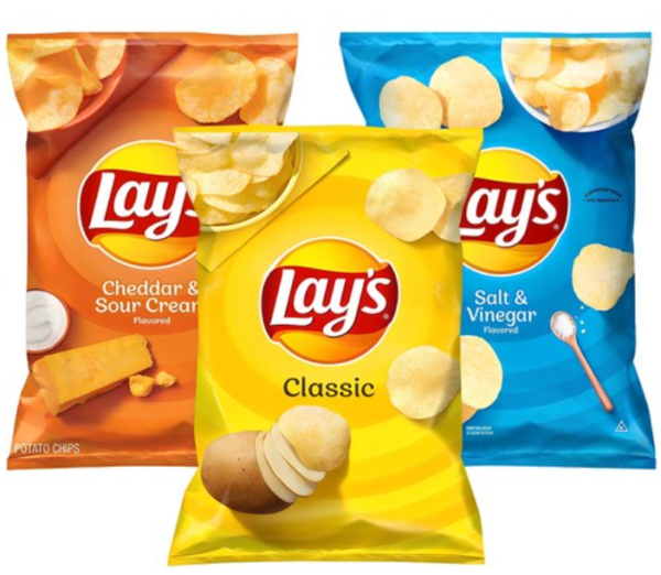 Lay's Classic + Salt & Vinegar + Cheddar & Sour Cream Potato Chips, 184.2g, 1 Pack