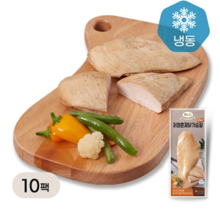 Sunshine Chicken Low-Salt Smoked Chicken Breast Plus 1kg (100gX10 packs), 100g, 10 pieces