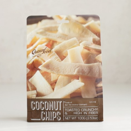 Queen Food Vietnam Premium Coconut Chips 100g, 100g, 3pcs