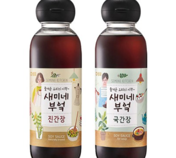 Yeini Comprehensive Logistics Sam Pyo Samine Kitchen Jin Ganjang + Soy Sauce Set (450ml x 2) Braised Seasoning Sauce, 450ml, 2ea