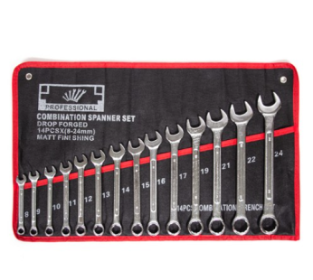 ZIO-BIZ Spanner Wrench Set 14pcs / Open Wrench Hex Wrench Combination Wrench Spanner Double-ended Double-ended Wrench Gear Wrench Hand Tool