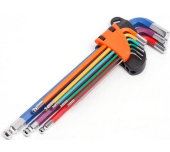 Multi-color ball hex wrench set of 9