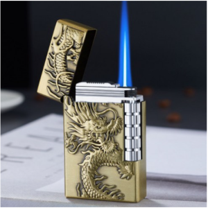 Eco Lucky Embossed Dragon Turbo Lighter Retro Style, Embossed Dragon Turbo-Br…, 1pc