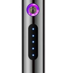 Power Black Advanced Plasma Lighter (Round) USB Lighter Charging Men’s Gift, Silver, 1 Piece