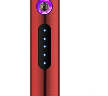 Power Black Advanced Plasma Lighter (Round) USB Lighter Charging Men’s Gift, Red, 1 Piece