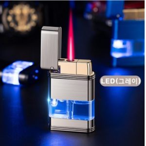 Premium Windproof Transparent Tank Lighter Couple Unisex Birthday Gift Personal Dual Arc LED Lighter Case