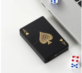 Metal Playing Card Lighter Green Flame Poker Jet Torch Butane Windproof