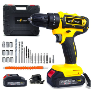 Wustins 20V Lithium-ion Rechargeable Hammer Electric Drill Set TCR300, Main Unit + 1 Battery, 1 Set