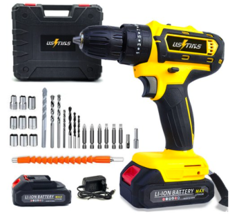 Wustins 20V Lithium-ion Rechargeable Hammer Electric Drill Set TCR300, Main Unit + 1 Battery, 1 Set