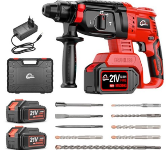 German technology high power hammer drill electric hammer impact wireless charging YUON destruction rotary crusher high-end hammer drill 4.0ah battery 2 pcs