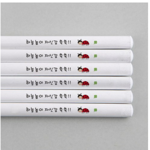 Design Ajit [Custom-made] Name Pencil 2B 6 White Ladybug