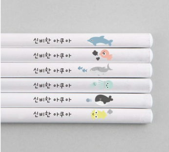 Design Ajit custom made name pencil 2B 6-piece white aqua pencil engraving gift