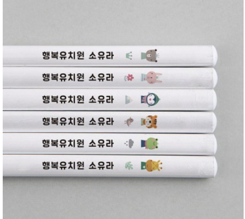 Design Ajit custom-made name pencil 2B 6-piece white little forest pencil engraving gift