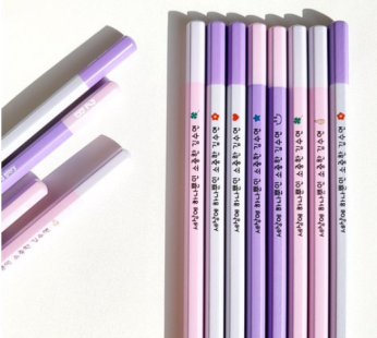 [Name Pencil] Campus Mate Hexagonal Pencil 2B Name Sticker Set _ 1. With Picture