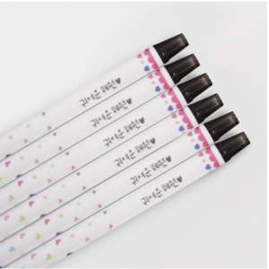 Imprint Infinite Name Dong-A Pencil Pencil 6 12 pcs Elementary Imprint 2B Custom Made, 02 Heart, 6 pcs