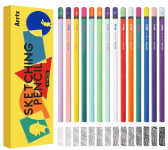 ArtX Sketch Pencil 14 Set Sample Pack Professional (14 pcs) 8B 7B 6B 5B 4B 3B 2B B HB FH 2H 3H 4H
