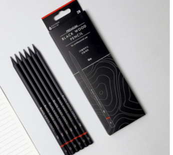 Ibis Wood Pencil 2B SP12045 6p, Black, 5ea