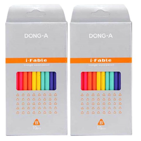 Dong-A iPabl Pencil B 10p, Mixed Colors, Pack of 2
