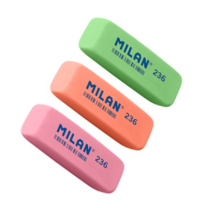 Milan 236 Plastic Eraser, Pink, 1pc