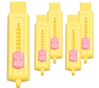 Forming Slide Eraser, Yellow, 5 pcs