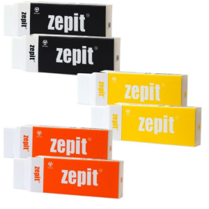 Zephyr Eraser 3 types x 2p set large, mixed colors, 1 set