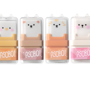 Projection Design Animal Roller Eraser 4-piece set, mixed colors, 1 set