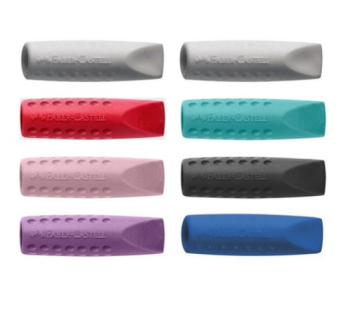 Faber-Castell Grip 2001 Pencil Eraser Cap, Violet X Rose, Set of 5