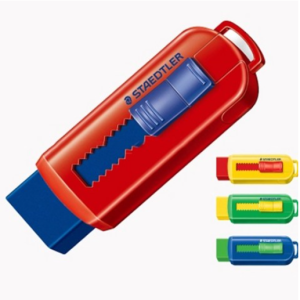 Staedtler Sliding Color Eraser Color Eraser Eraser, Yellow Body + Red Body…, 4 Pieces