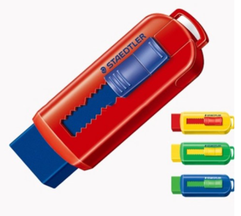 Staedtler Sliding Color Eraser Color Eraser Eraser, Yellow Body + Red Body…, 4 Pieces