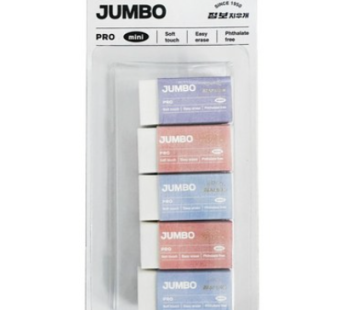 Hwarang Jumbo Pro Mini Eraser 5p Set, White, 1 Set
