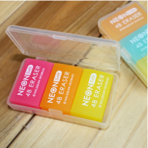 Genuine 1000 Neon Soft 4B Eraser Set [3 Color Case] ​​/ Soft and erases very well 4B Eraser Set 3 Colors 1000 Neon Soft Eraser 3p Case Set