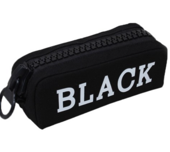 Toktok Fancy Big Zipper Color Pencil Case, Black, 1 Piece