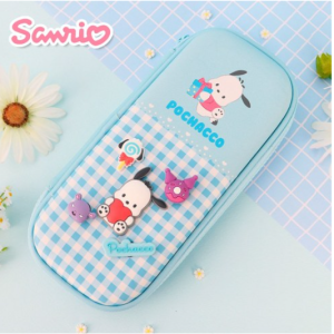 Sanrio Pochaco Shoes Charm Decoration Pencil Case EVA Hard Case Wide Pouch Pretty Parts Decoration Lightweight Sturdy Pencil Case, 1pc