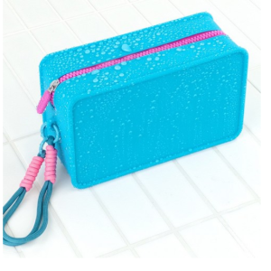 Melopop Vivid Color Pretty Silicone Pouch, L, Blue, 1pc