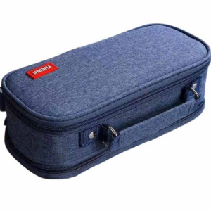 Pokizen Large Capacity Multilayer Partition Pencil Case 5 Layers, Dark Blue, 1 Piece