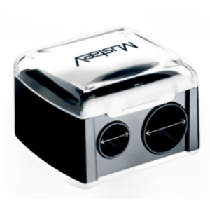 Mustaev Dual Pencil Sharpener 2 Holes 8mm 12mm, Black, 1pc