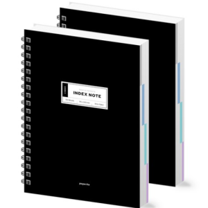 Paperit PP Index Notebook, Black, 2 pcs